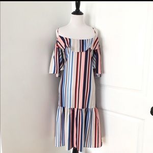 Few Moda Striped Dress with Ruffles